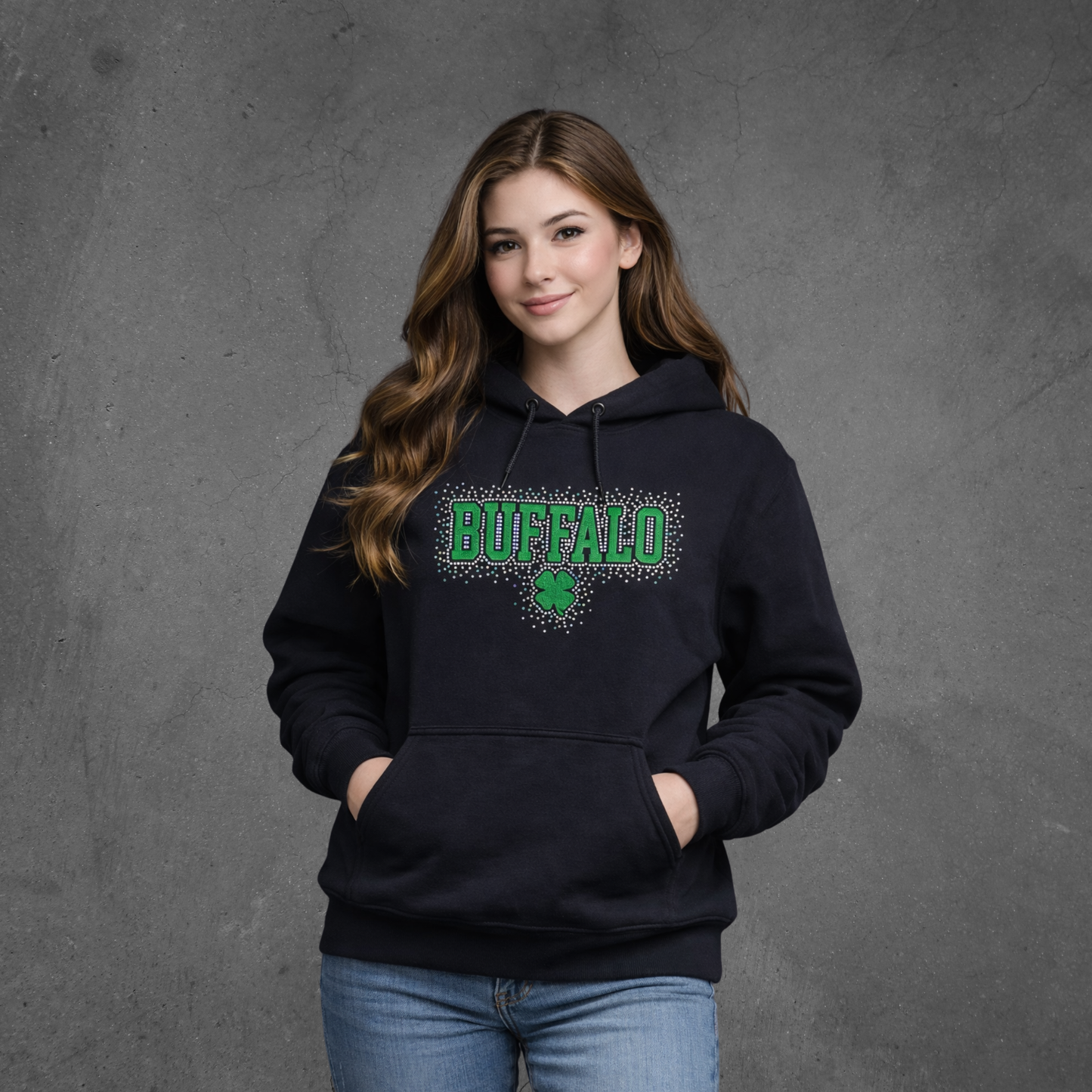 Buffalo Irish Adult Hoodie - Spangle/Glitter